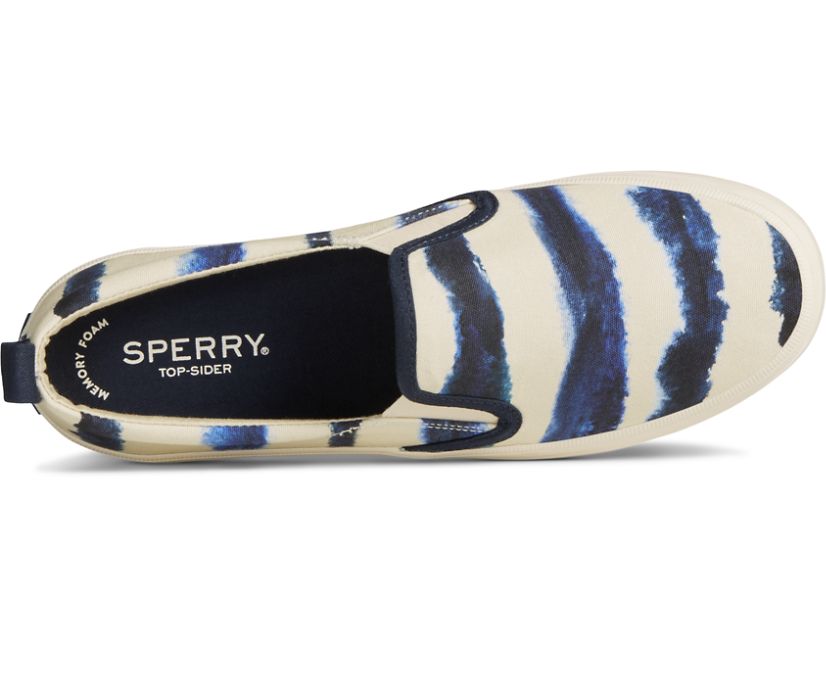 Zapatillas Sperry Crest Twin Gore Tie Dye Stripe Azul Marino | SBCNWA185