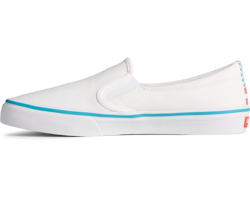 Zapatillas Sperry Crest Twin Gore Twisted Textile Slip On Blancas | VLWMJX214