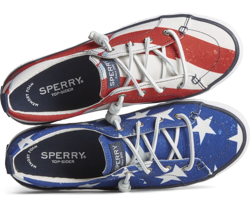 Zapatillas Sperry Crest Vibe Americana Stars & Stripes Rojas Blancas Azules | CXHGEZ638