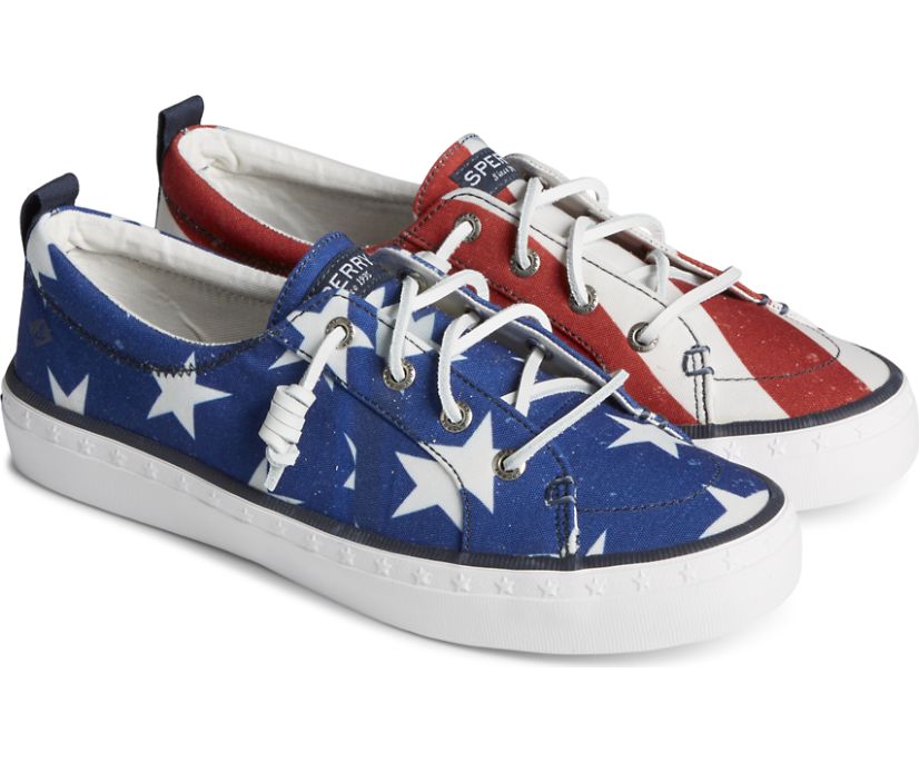 Zapatillas Sperry Crest Vibe Americana Stars & Stripes Rojas Blancas Azules | CXHGEZ638