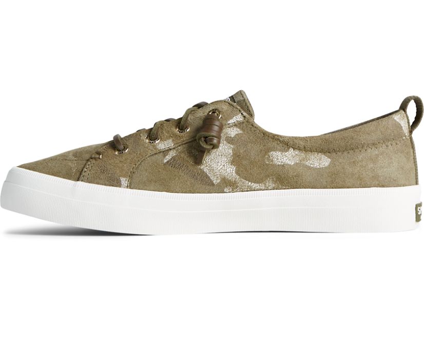 Zapatillas Sperry Crest Vibe Camo Metallic Cuero Verde Oliva | DBQWNG842