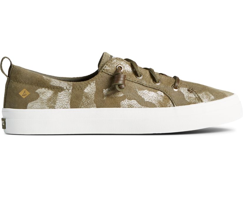 Zapatillas Sperry Crest Vibe Camo Metallic Cuero Verde Oliva | DBQWNG842