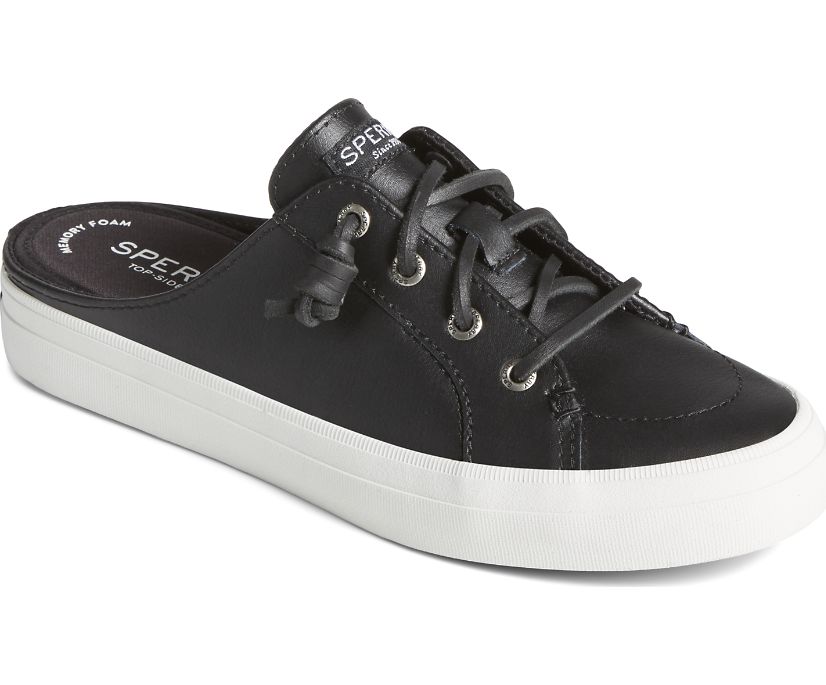 Zapatillas Sperry Crest Vibe Cuero Mule Negras | PZSNOG641