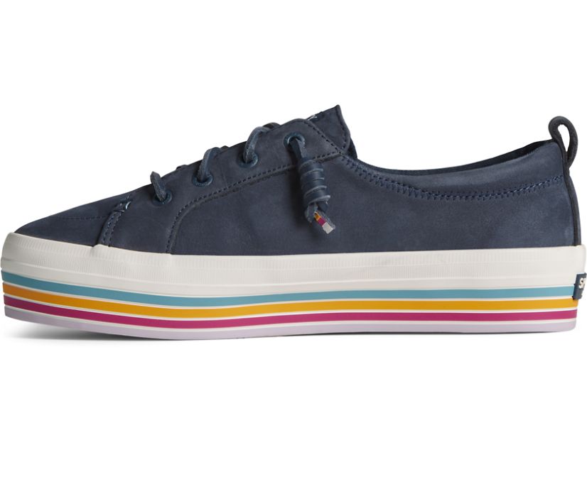 Zapatillas Sperry Crest Vibe Platform Stripe Azul Marino | LQWCSD427