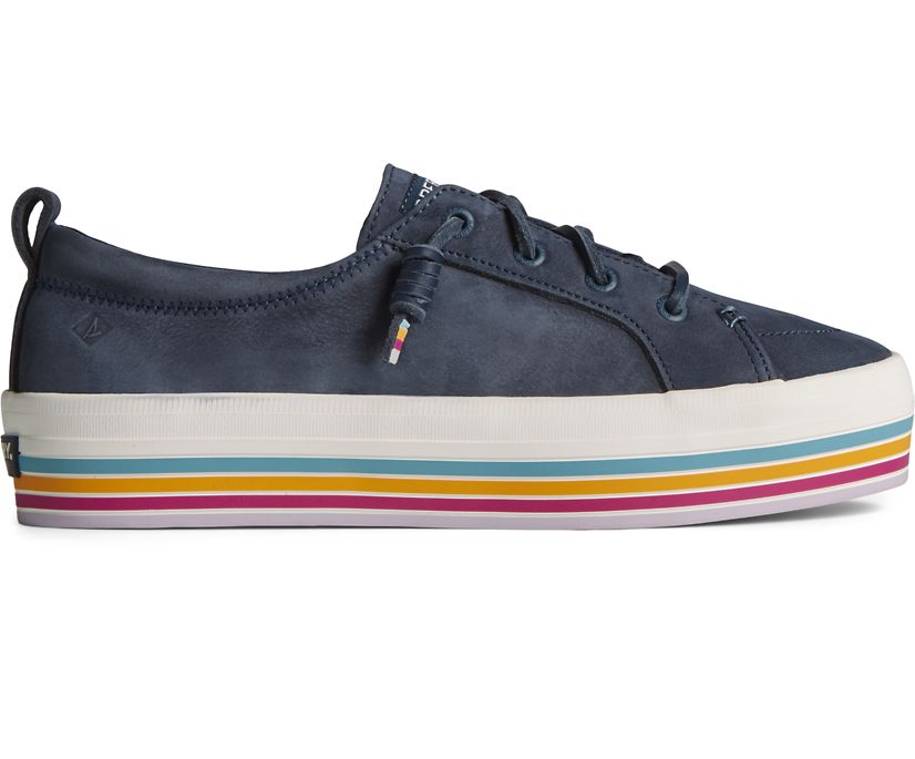 Zapatillas Sperry Crest Vibe Platform Stripe Azul Marino | LQWCSD427