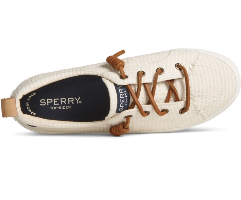 Zapatillas Sperry Crest Vibe Seersucker Blancas | QGDZRA739