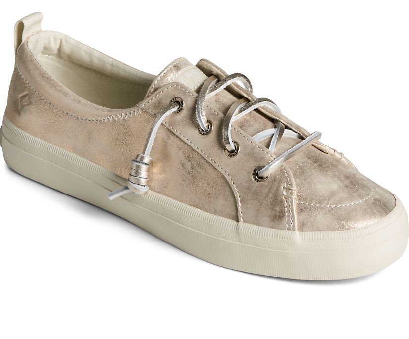 Zapatillas Sperry Crest Vibe Shimmer Cuero Blancas | EHTFZO914