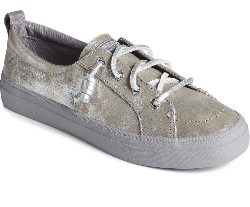 Zapatillas Sperry Crest Vibe Shimmer Cuero Plateadas | QUSZDM369