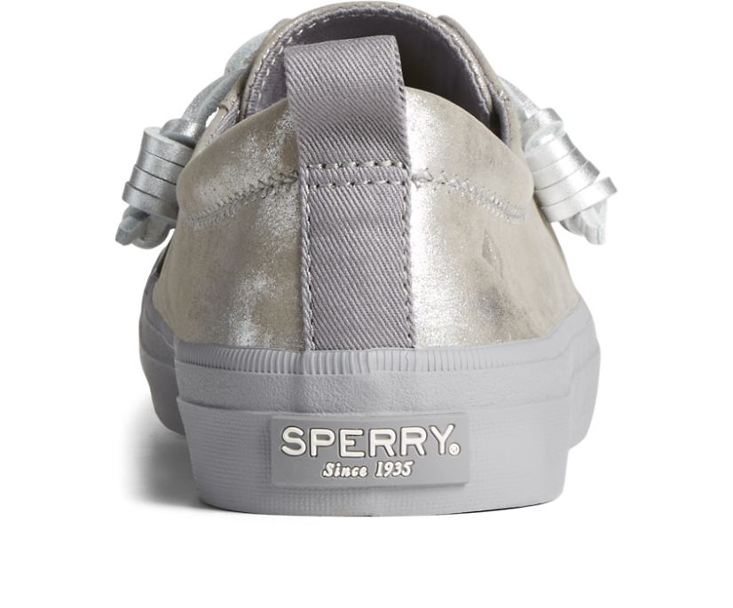 Zapatillas Sperry Crest Vibe Shimmer Cuero Plateadas | QUSZDM369