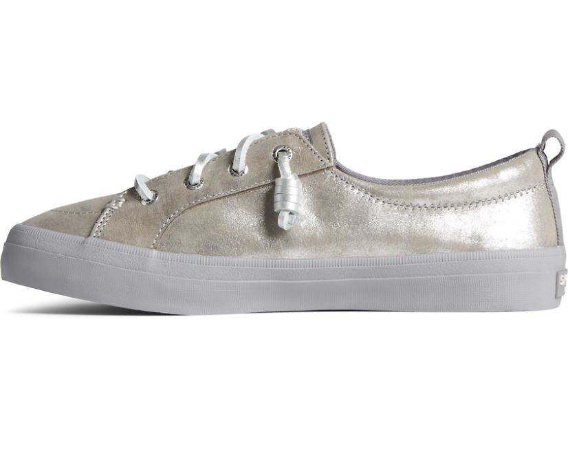 Zapatillas Sperry Crest Vibe Shimmer Cuero Plateadas | QUSZDM369