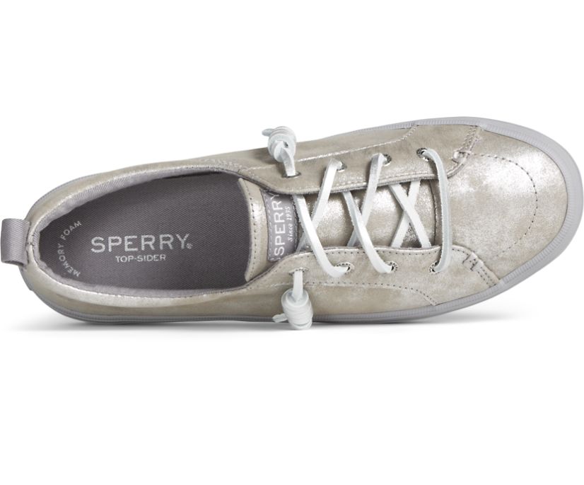 Zapatillas Sperry Crest Vibe Shimmer Cuero Plateadas | QUSZDM369