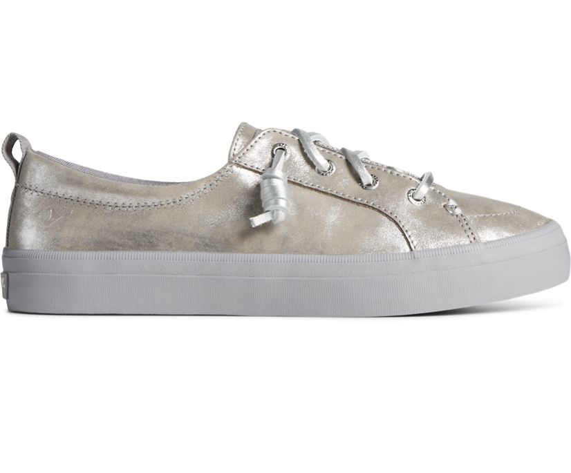 Zapatillas Sperry Crest Vibe Shimmer Cuero Plateadas | QUSZDM369