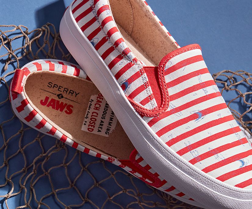 Zapatillas Sperry x JAWS Crest Twin Gore Stripe Slip On Rojas | HDJYGA512