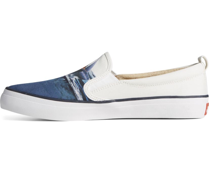 Zapatillas Sperry x JAWS Crest Twin Gore Poster Slip On Blancas | NZUJFI792