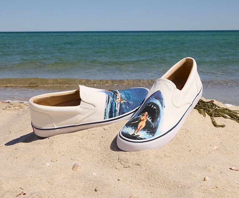 Zapatillas Sperry x JAWS Striper II Slip On Blancas | FIOGEH631