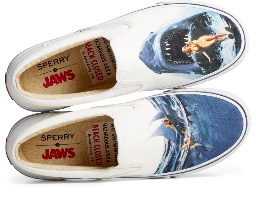 Zapatillas Sperry x JAWS Striper II Slip On Blancas | FIOGEH631