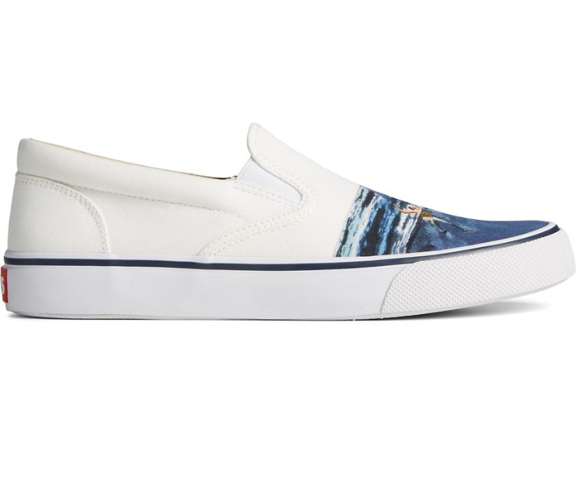 Zapatillas Sperry x JAWS Striper II Slip On Blancas | FIOGEH631