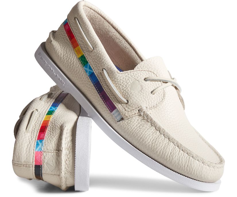 Zapatos del Barco Sperry Authentic Original Pride Blancas Multicolor | BKVMOU386