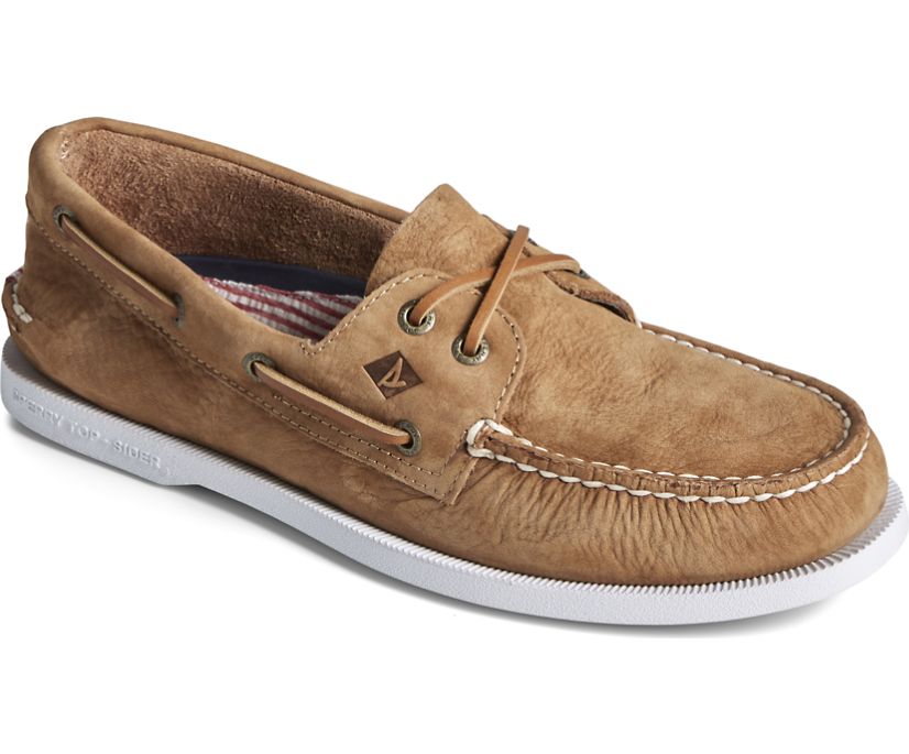 Zapatos del Barco Sperry Authentic Original 2-Eye Seersucker Marrones | FMVGYN485