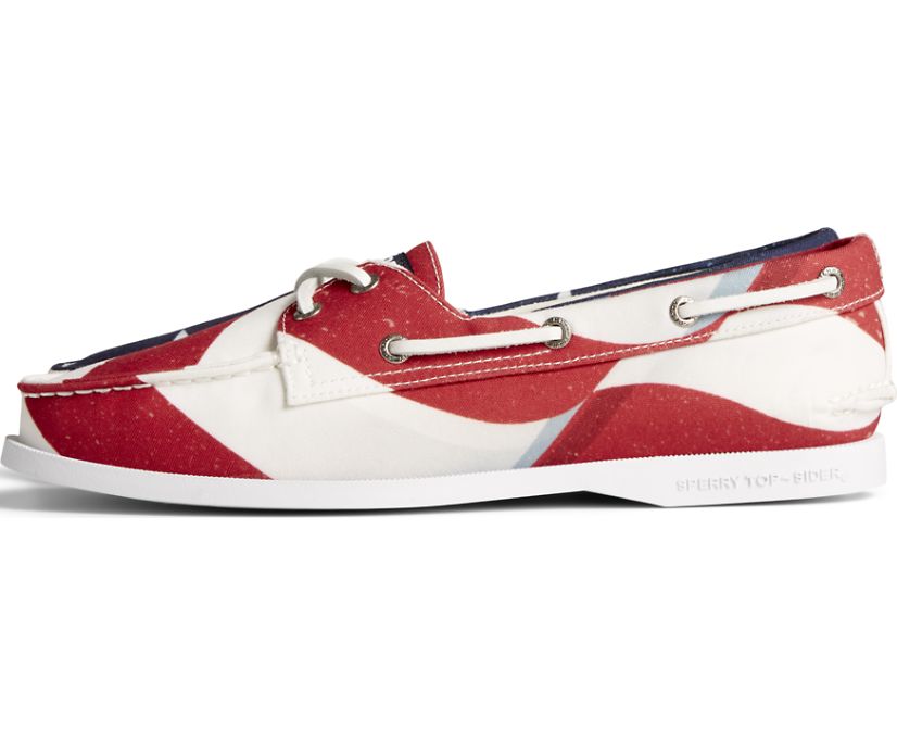 Zapatos del Barco Sperry Authentic Original Americana Stars & Stripes 2-Eye Rojas Blancas Azules | GKHMOL501