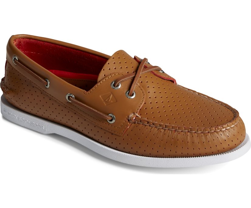 Zapatos del Barco Sperry Authentic Original 2-Eye Perforated Marrones | HKOBMG024