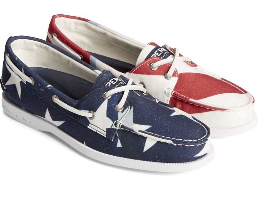 Zapatos del Barco Sperry Authentic Original Americana Rojas Blancas Azules | IGOZYW827