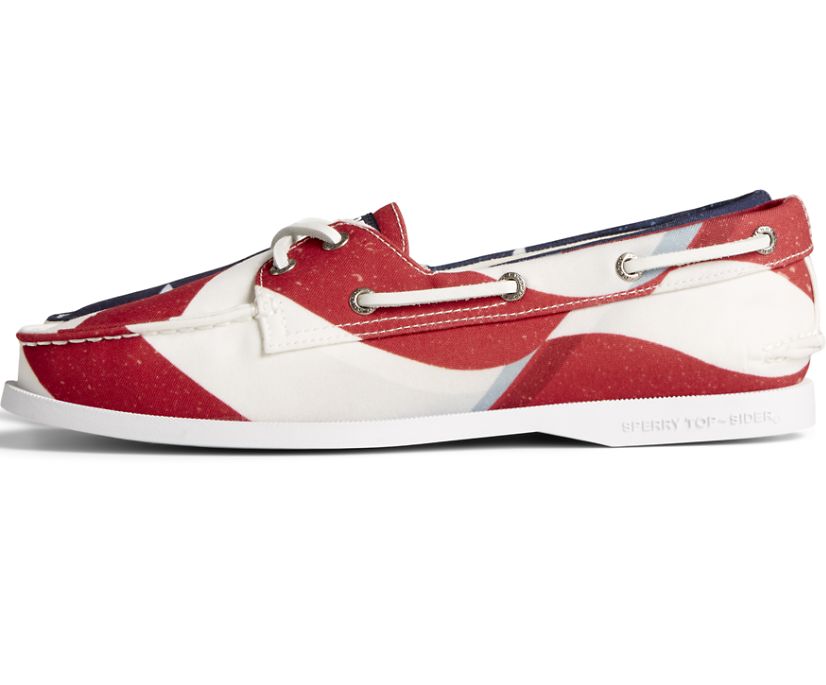 Zapatos del Barco Sperry Authentic Original Americana Rojas Blancas Azules | IGOZYW827