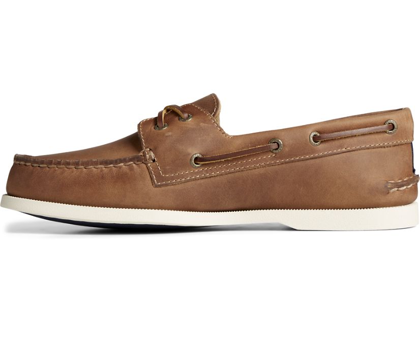 Zapatos del Barco Sperry Authentic Original Cross Lace Cuero Marrones | KOUVEH261