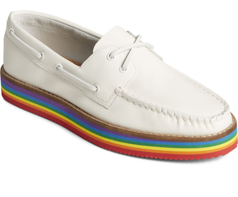 Zapatos del Barco Sperry Authentic Original Stacked Pride Blancas | LACXSD048