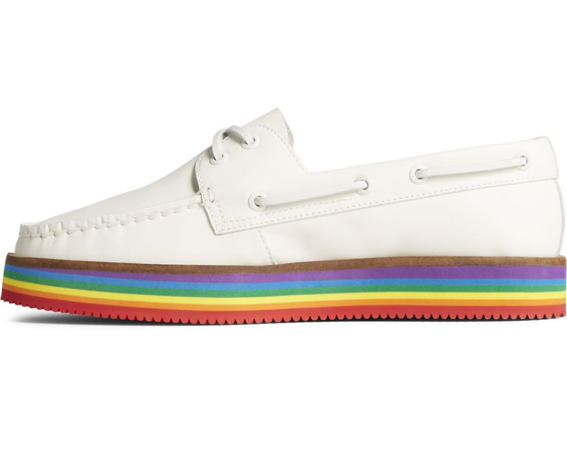 Zapatos del Barco Sperry Authentic Original Stacked Pride Blancas | LACXSD048