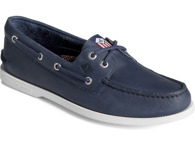 Zapatos del Barco Sperry Authentic Original Americana 2-Eye Azul Marino | MEHXDK702