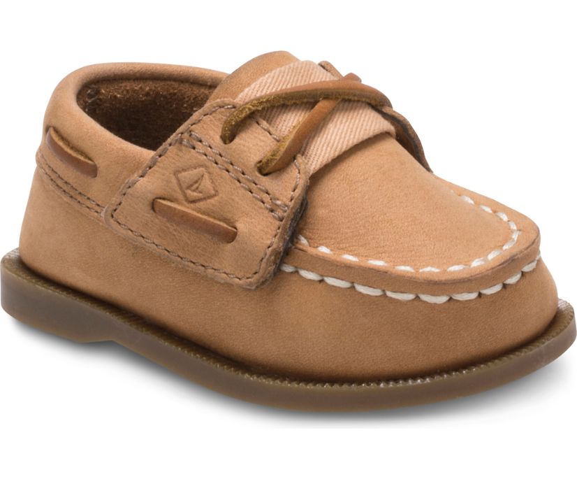 Zapatos del Barco Sperry Authentic Original Crib Hook & Loop Marrones | MKTNHR631