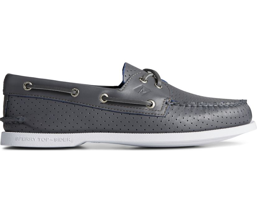 Zapatos del Barco Sperry Authentic Original 2-Eye Perforated Gris | OXYSHI574