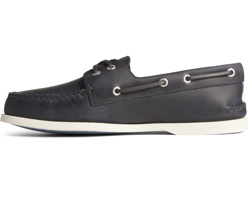 Zapatos del Barco Sperry Authentic Original Cross Lace Cuero Azul Marino | PCKIDY265