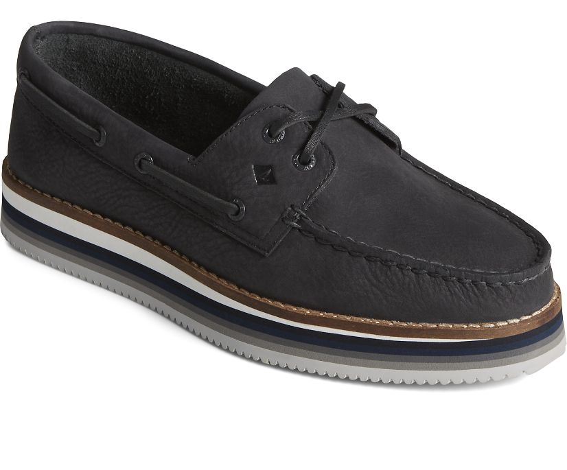 Zapatos del Barco Sperry Authentic Original Stacked Negras | PXWIAS847