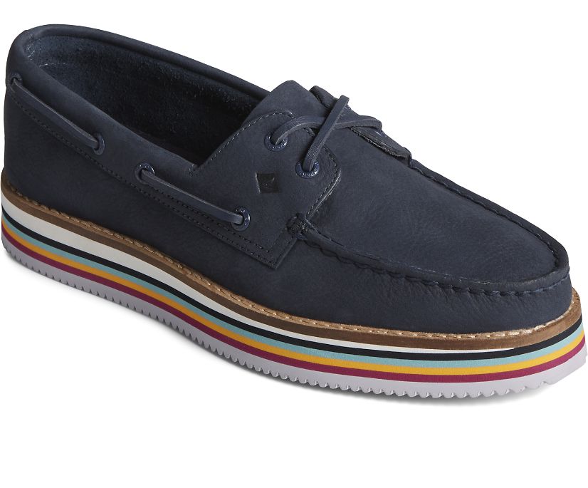 Zapatos del Barco Sperry Authentic Original Stacked Azul Marino | TAPIBZ803