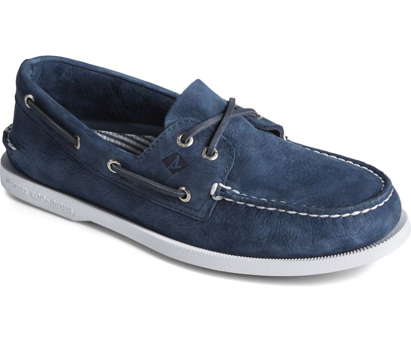 Zapatos del Barco Sperry Authentic Original 2-Eye Seersucker Azul Marino | YAPOZX870