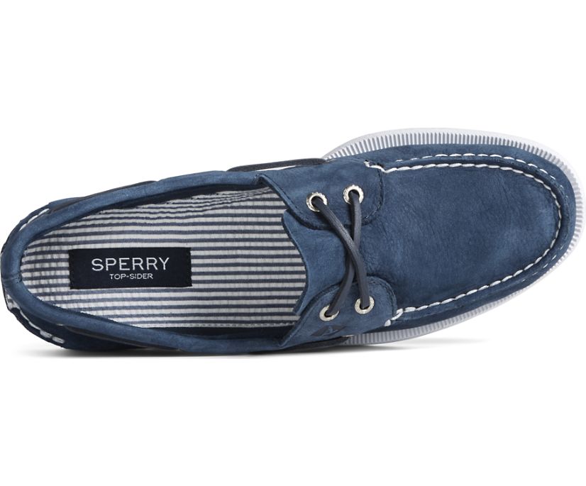 Zapatos del Barco Sperry Authentic Original 2-Eye Seersucker Azul Marino | YAPOZX870