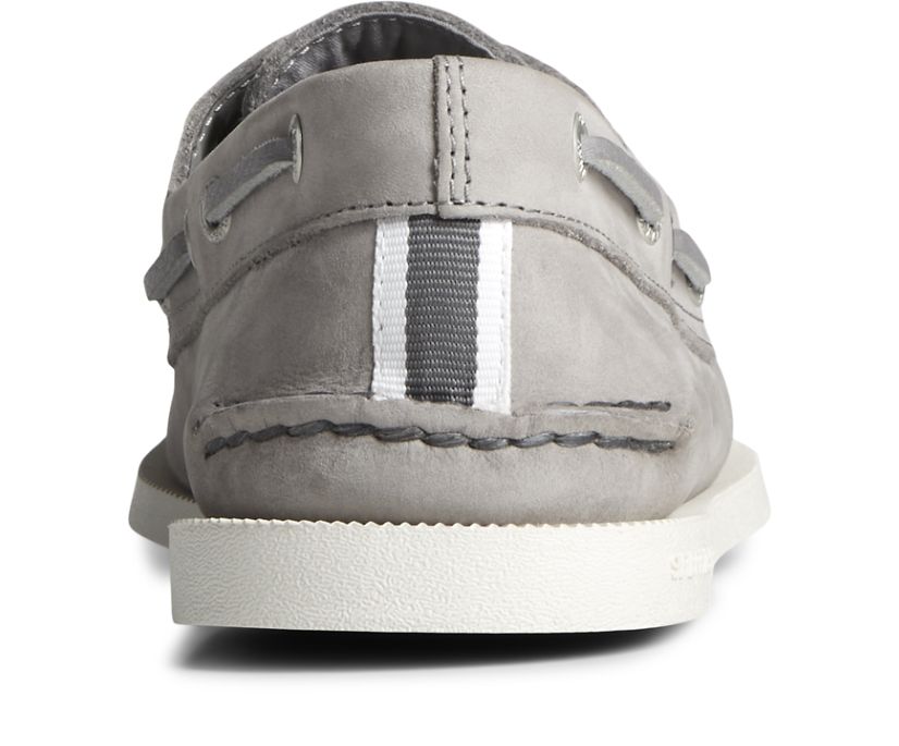 Zapatos del Barco Sperry Authentic Original Cross Lace Cuero Gris | ZHTLRF745