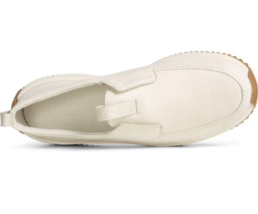 Zapatos del Barco Sperry Boat Runner Cuero Blancas | CBAWDR280