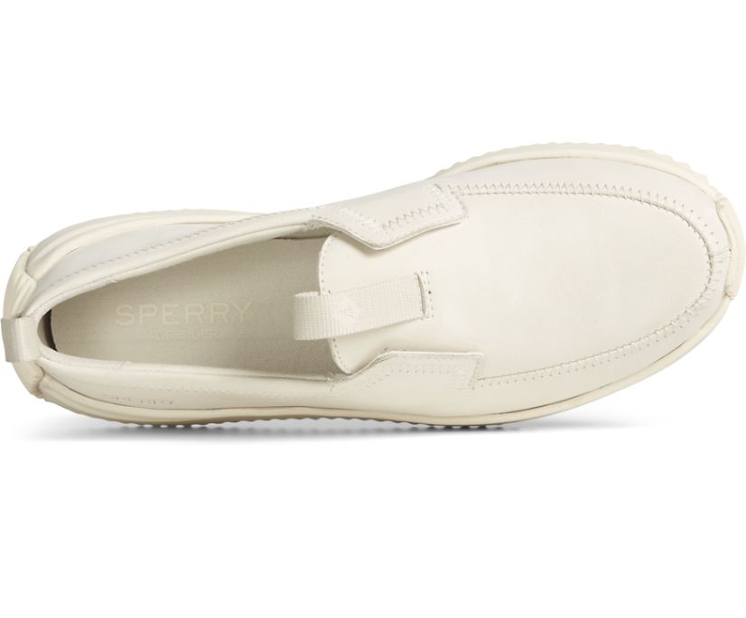 Zapatos del Barco Sperry Boat Runner Cuero Blancas | DCOJWK509