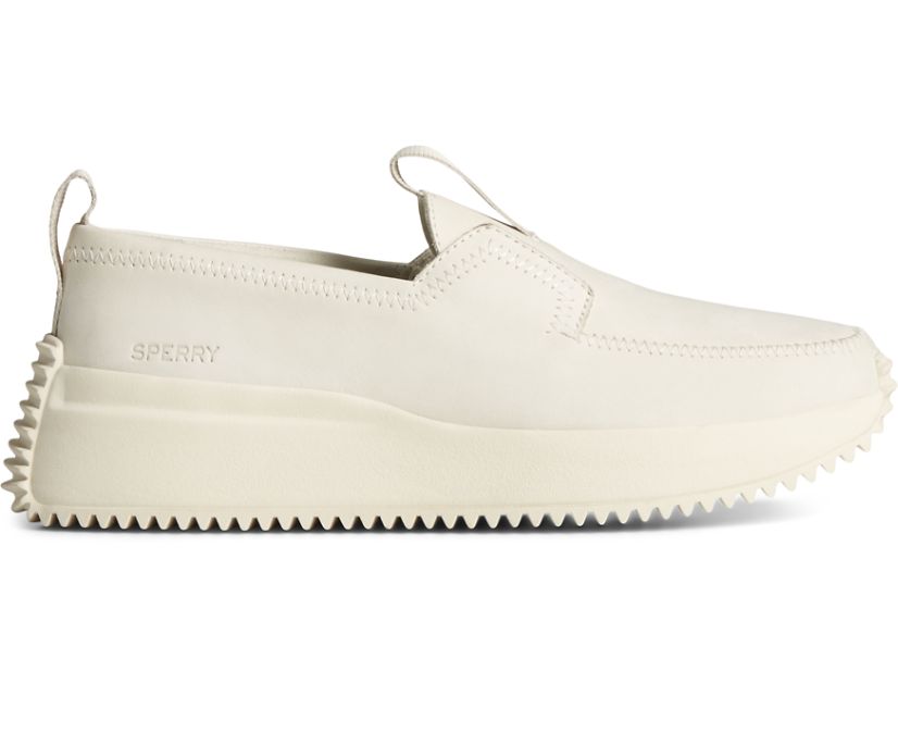 Zapatos del Barco Sperry Boat Runner Cuero Blancas | DCOJWK509