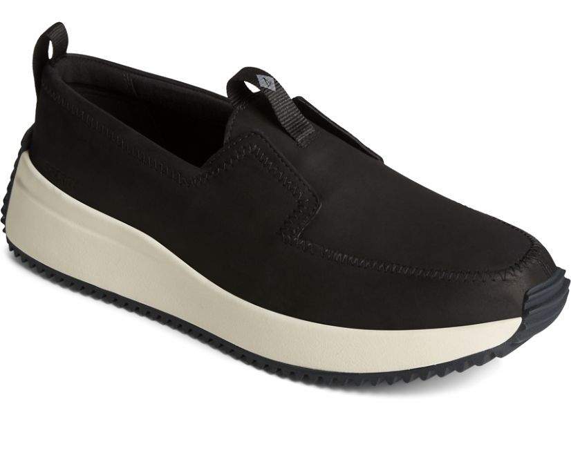 Zapatos del Barco Sperry Boat Runner Cuero Negras | IPRZOG940