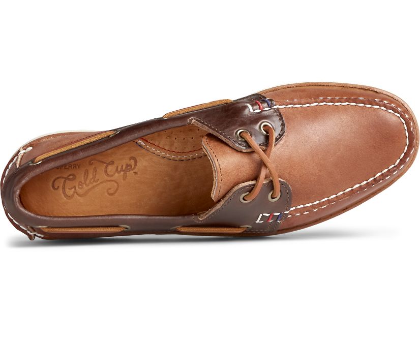 Zapatos del Barco Sperry Gold Cup Handcrafted in Maine Marrones | FDLECS612