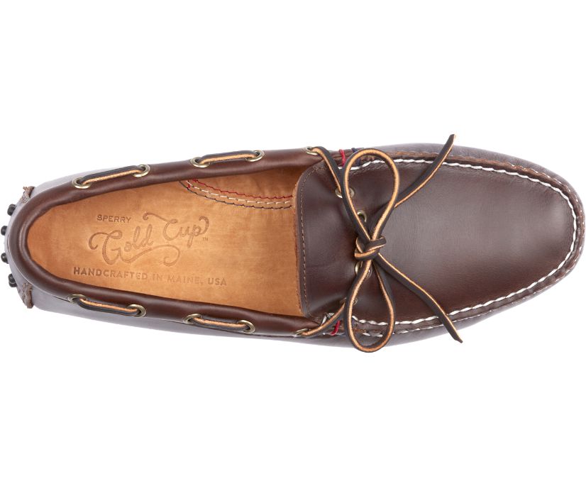 Zapatos del Barco Sperry Gold Cup Handcrafted in Maine 1-Eye Driver Marrones | KIHFVT683