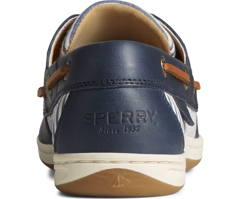 Zapatos del Barco Sperry Koifish Cuero Seersucker Azul Marino | LBUNIE032