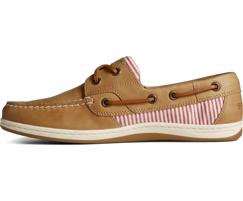 Zapatos del Barco Sperry Koifish Cuero Seersucker Beige | VHGIKO574