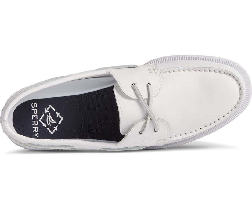 Zapatos del Barco Sperry SeaCycled™ Authentic Original 2-Eye Blancas | HPFQBJ137