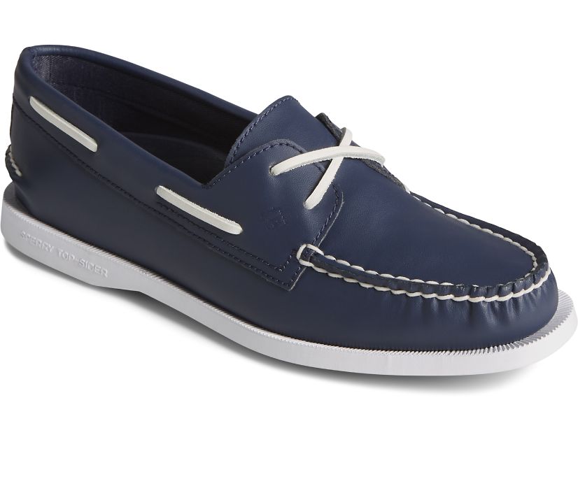 Zapatos del Barco Sperry SeaCycled™ Authentic Original 2-Eye Azul Marino | QZXFVN890