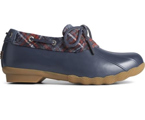 Botas Sperry Saltwater 1-Eye Plaid Lana Azul Marino | YCMFHW758